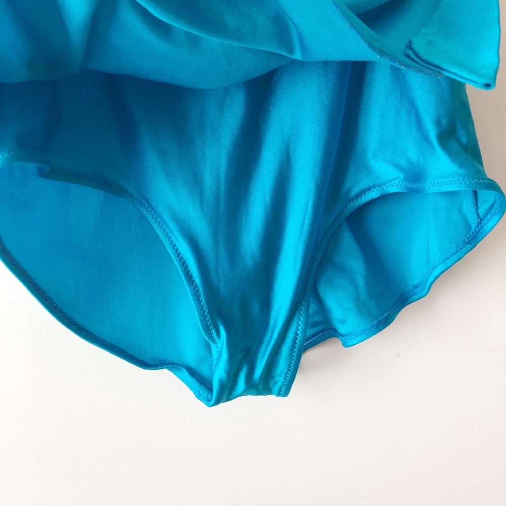 Vintage Pinup One Piece Teal Swimsuit size 10 - Picture 5 of 7